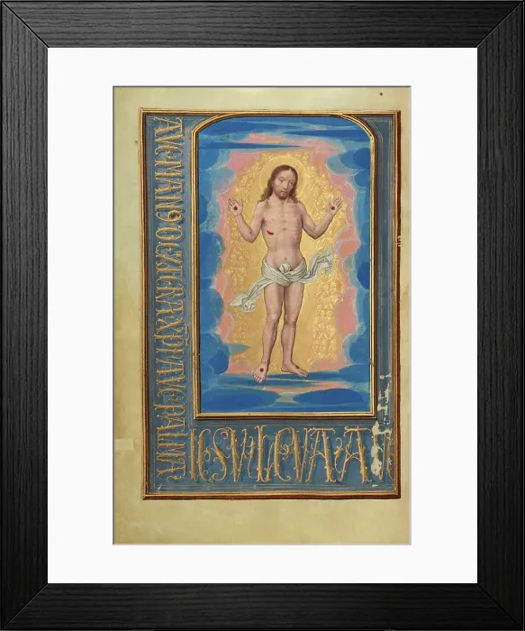 Framed Print : The Man of Sorrows; Prayer Book of Cardinal Albrecht of Brandenburg, about 1525-1530. Creator: Simon Bening Framed Print : The Man of Sorrows; Prayer Book of Cardinal Albrecht of Brandenburg, about 1525-1530. Creator: Simon Bening