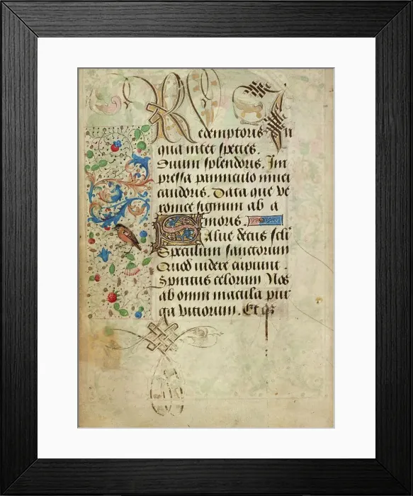 Framed Print : Decorated Text Page; Prayer Book of Charles the Bold, about 1471. Creator: Nicolas Spierinc Framed Print : Decorated Text Page; Prayer Book of Charles the Bold, about 1471. Creator: Nicolas Spierinc
