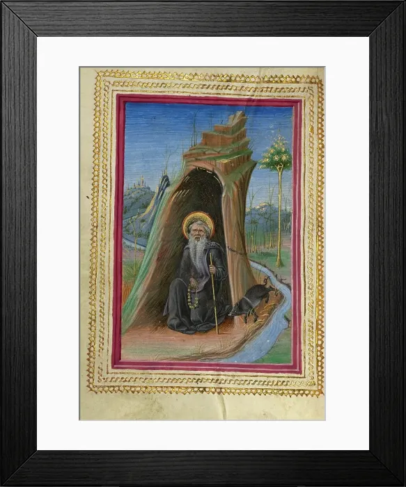 Framed Print : Saint Anthony Abbot; Gualenghi-d'Este Hours, about 1469. Creator: Taddeo Crivelli Framed Print : Saint Anthony Abbot; Gualenghi-d'Este Hours, about 1469. Creator: Taddeo Crivelli