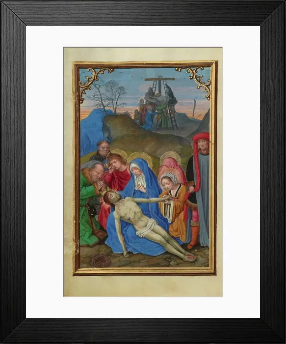 Framed Print : The Lamentation; Prayer Book of Cardinal Albrecht of Brandenburg, about 1525-1530. Creator: Simon Bening Framed Print : The Lamentation; Prayer Book of Cardinal Albrecht of Brandenburg, about 1525-1530. Creator: Simon Bening