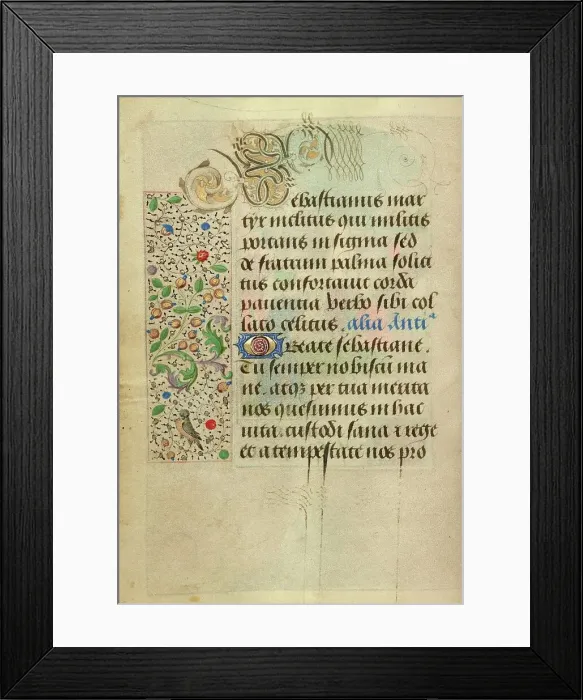 Framed Print : Decorated Text Page; Prayer Book of Charles the Bold, 1469. Creator: Nicolas Spierinc Framed Print : Decorated Text Page; Prayer Book of Charles the Bold, 1469. Creator: Nicolas Spierinc