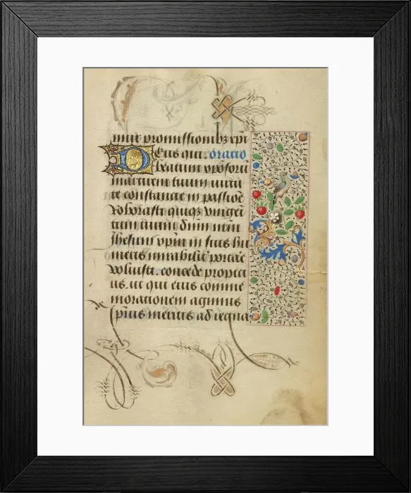 Framed Print : Decorated Text Page; Prayer Book of Charles the Bold, 1469. Creator: Nicolas Spierinc Framed Print : Decorated Text Page; Prayer Book of Charles the Bold, 1469. Creator: Nicolas Spierinc