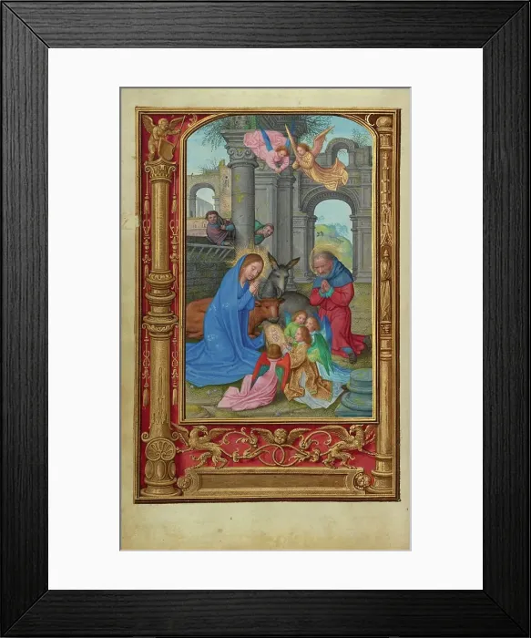 Framed Print : The Nativity; Prayer Book of Cardinal Albrecht of Brandenburg, about 1525-1530. Creator: Simon Bening