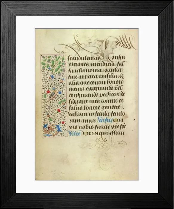 Framed Print : Decorated Text Page; Prayer Book of Charles the Bold, 1469. Creator: Nicolas Spierinc Framed Print : Decorated Text Page; Prayer Book of Charles the Bold, 1469. Creator: Nicolas Spierinc