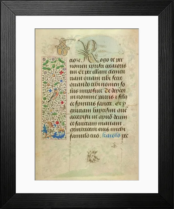 Framed Print : Decorated Text Page; Prayer Book of Charles the Bold, 1469. Creator: Nicolas Spierinc Framed Print : Decorated Text Page; Prayer Book of Charles the Bold, 1469. Creator: Nicolas Spierinc