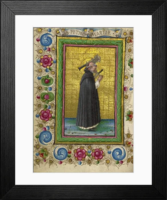 Framed Print : Saint Peter Martyr; Gualenghi-d'Este Hours, about 1469. Creator: Taddeo Crivelli Framed Print : Saint Peter Martyr; Gualenghi-d'Este Hours, about 1469. Creator: Taddeo Crivelli