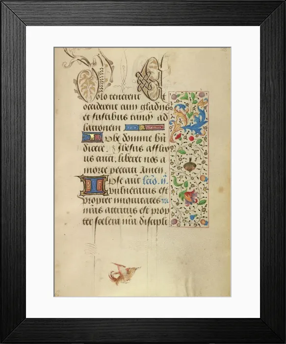 Framed Print : Decorated Text Page; Prayer Book of Charles the Bold, about 1471. Creator: Nicolas Spierinc Framed Print : Decorated Text Page; Prayer Book of Charles the Bold, about 1471. Creator: Nicolas Spierinc