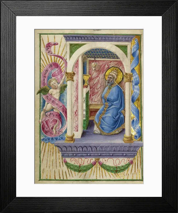 Framed Print : Saint Gregory; Gualenghi-d'Este Hours, about 1469. Creator: Taddeo Crivelli Framed Print : Saint Gregory; Gualenghi-d'Este Hours, about 1469. Creator: Taddeo Crivelli