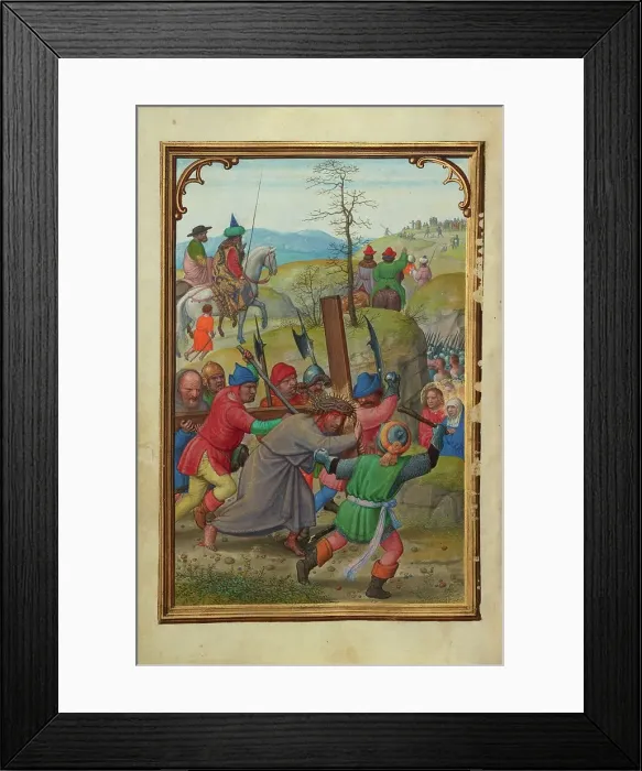 Framed Print : The Way to Calvary; Prayer Book of Cardinal Albrecht of Brandenburg, about 1525-1530. Creator: Simon Bening Framed Print : The Way to Calvary; Prayer Book of Cardinal Albrecht of Brandenburg, about 1525-1530. Creator: Simon Bening
