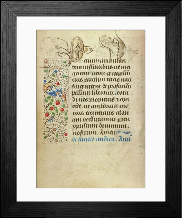 Framed Print : Decorated Text Page; Prayer Book of Charles the Bold, 1469. Creator: Nicolas Spierinc Framed Print : Decorated Text Page; Prayer Book of Charles the Bold, 1469. Creator: Nicolas Spierinc