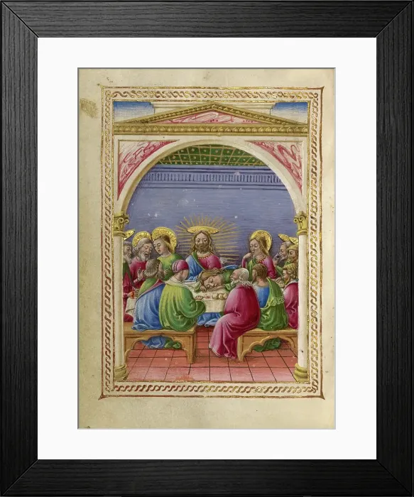 Framed Print : The Last Supper; Gualenghi-d'Este Hours, about 1469. Creator: Taddeo Crivelli Framed Print : The Last Supper; Gualenghi-d'Este Hours, about 1469. Creator: Taddeo Crivelli