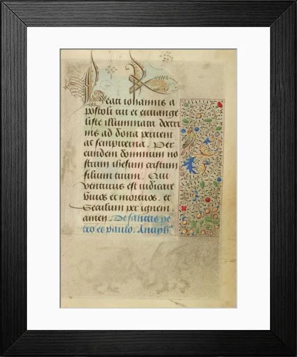 Framed Print : Decorated Text Page; Prayer Book of Charles the Bold, 1469. Creator: Nicolas Spierinc Framed Print : Decorated Text Page; Prayer Book of Charles the Bold, 1469. Creator: Nicolas Spierinc