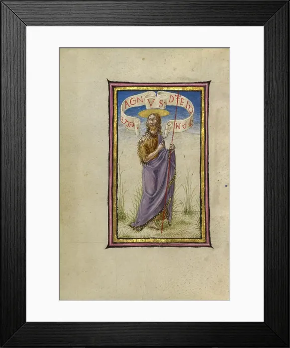 Framed Print : Saint John the Baptist; Gualenghi-d'Este Hours, about 1469. Creator: Taddeo Crivelli Framed Print : Saint John the Baptist; Gualenghi-d'Este Hours, about 1469. Creator: Taddeo Crivelli