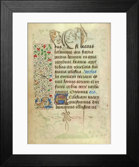 Framed Print : Decorated Text Page; Prayer Book of Charles the Bold, 1469. Creator: Nicolas Spierinc Framed Print : Decorated Text Page; Prayer Book of Charles the Bold, 1469. Creator: Nicolas Spierinc