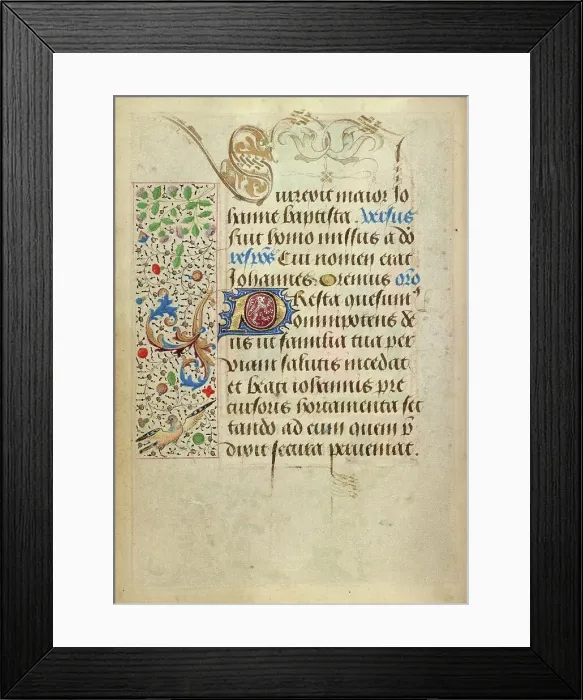 Framed Print : Decorated Text Page; Prayer Book of Charles the Bold, 1469. Creator: Nicolas Spierinc Framed Print : Decorated Text Page; Prayer Book of Charles the Bold, 1469. Creator: Nicolas Spierinc
