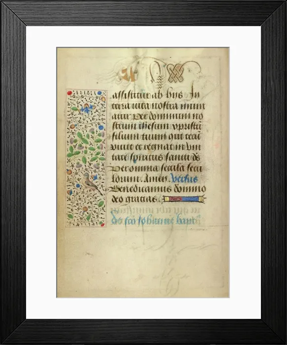 Framed Print : Decorated Text Page; Prayer Book of Charles the Bold, 1469. Creator: Nicolas Spierinc Framed Print : Decorated Text Page; Prayer Book of Charles the Bold, 1469. Creator: Nicolas Spierinc