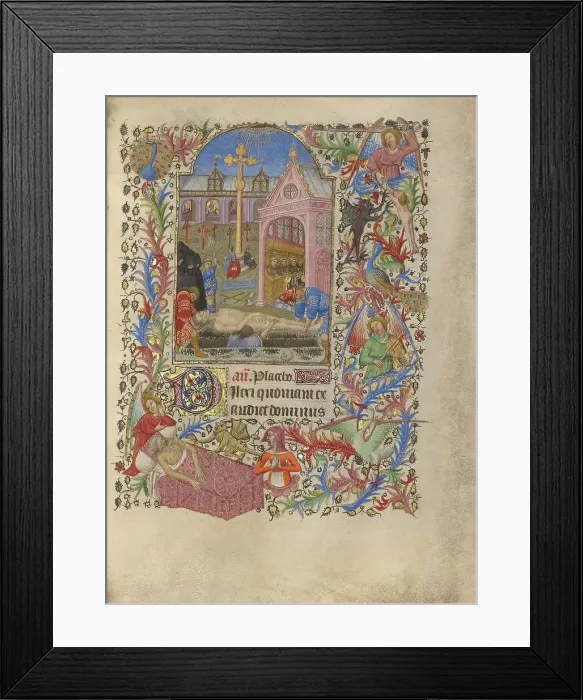 Framed Print : A Burial; Book of Hours, about 1420. Creator: Spitz Master Framed Print : A Burial; Book of Hours, about 1420. Creator: Spitz Master