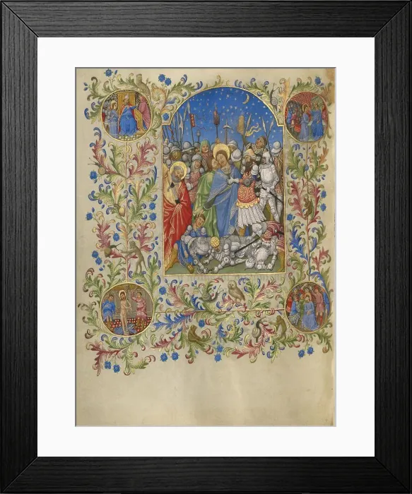 Framed Print : The Betrayal of Christ; Book of Hours, about 1420. Creator: Spitz Master Framed Print : The Betrayal of Christ; Book of Hours, about 1420. Creator: Spitz Master