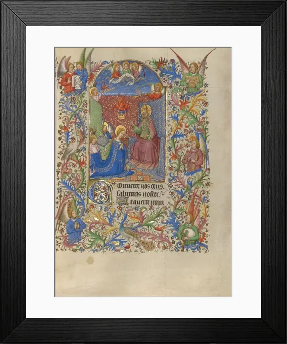Framed Print : The Coronation of the Virgin; Book of Hours, about 1420. Creator: Spitz Master Framed Print : The Coronation of the Virgin; Book of Hours, about 1420. Creator: Spitz Master