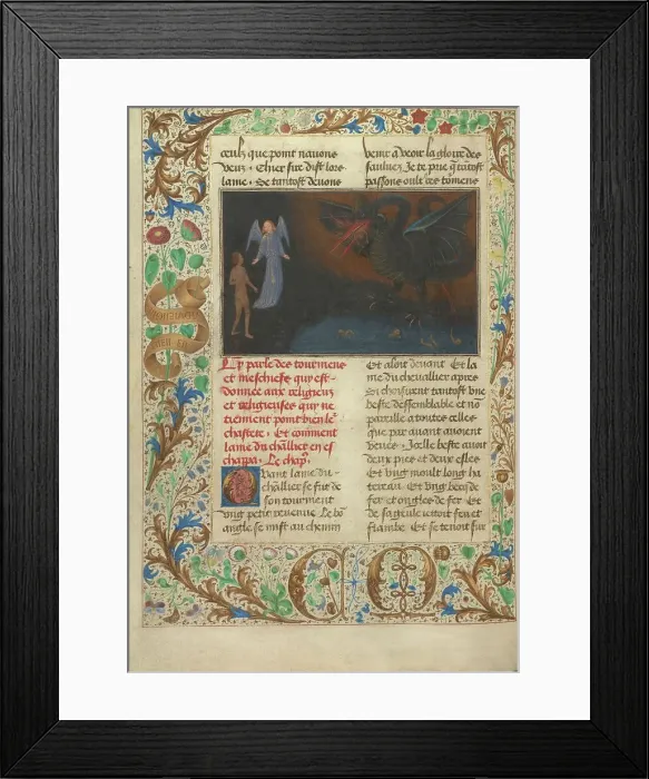 Framed Print : The Torment of Unchaste Monks and Nuns; Les Visions du chevalier Tondal, 1475. Creator: Simon Marmion Framed Print : The Torment of Unchaste Monks and Nuns; Les Visions du chevalier Tondal, 1475. Creator: Simon Marmion