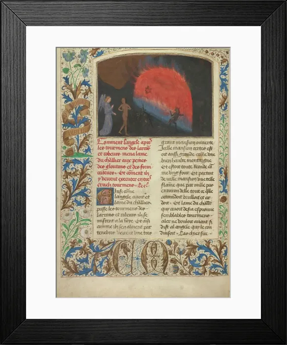 Framed Print : The House of Phristinus; Les Visions du chevalier Tondal, 1475. Creator: Simon Marmion Framed Print : The House of Phristinus; Les Visions du chevalier Tondal, 1475. Creator: Simon Marmion