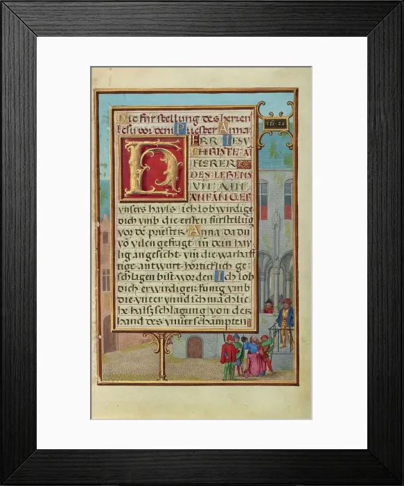 Framed Print : Border with Micaiah Foretelling the Death of King Ahab, about 1525-1530. Creator: Simon Bening Framed Print : Border with Micaiah Foretelling the Death of King Ahab, about 1525-1530. Creator: Simon Bening