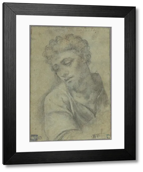 Framed Print : Study for the Figure of Christ Carrying the Cross, about 1513-1514. Creator: Sebastiano del Piombo Framed Print : Study for the Figure of Christ Carrying the Cross, about 1513-1514. Creator: Sebastiano del Piombo