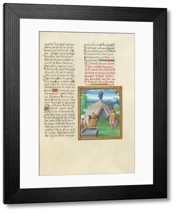 Framed Print : The Challenge at the Fountain of Tears; Livre des faits de Jacques de Lalaing, about 1530. Creators: Master of the Getty Lalaing, Simon Bening Framed Print : The Challenge at the Fountain of Tears; Livre des faits de Jacques de Lalaing, about 1530. Creators: Master of the Getty Lalaing, Simon Bening