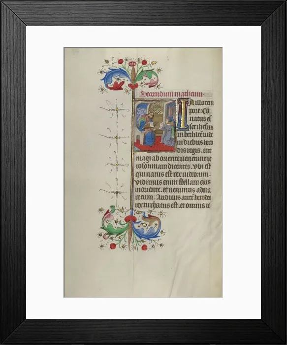 Framed Print : Saint Matthew; Book of Hours, about 1450-1455. Creator: Master of the Lee Hours Framed Print : Saint Matthew; Book of Hours, about 1450-1455. Creator: Master of the Lee Hours