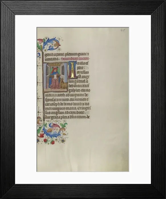 Framed Print : Saint Luke; Book of Hours, about 1450-1455. Creator: Master of the Lee Hours Framed Print : Saint Luke; Book of Hours, about 1450-1455. Creator: Master of the Lee Hours