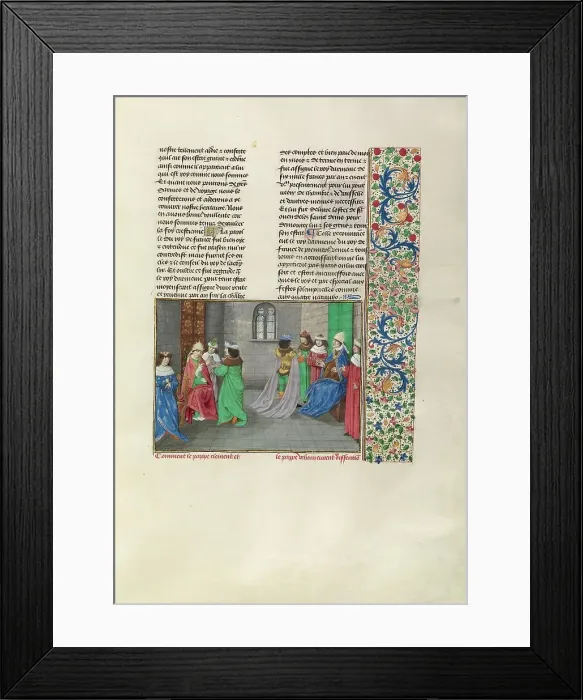 Framed Print : Pope Urban VI and the Anti-Pope Clement VII, c1378; Chroniques (Book Three), about 1480-1483. Creator: Master of the Getty Froissart Framed Print : Pope Urban VI and the Anti-Pope Clement VII, c1378; Chroniques (Book Three), about 1480-1483. Creator: Master of the Getty Froissart