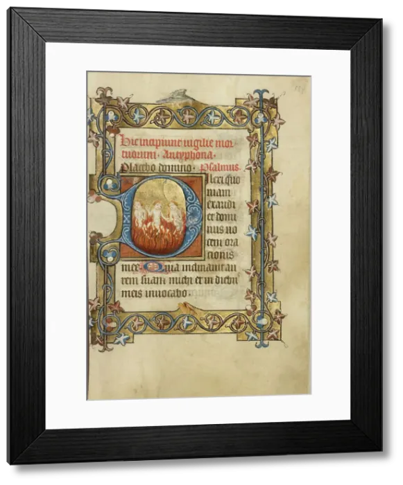Framed Print : Initial D: Four Souls in Hell; Book of Hours, about 1405-1410. Creator: Masters of Dirc van Delf Framed Print : Initial D: Four Souls in Hell; Book of Hours, about 1405-1410. Creator: Masters of Dirc van Delf