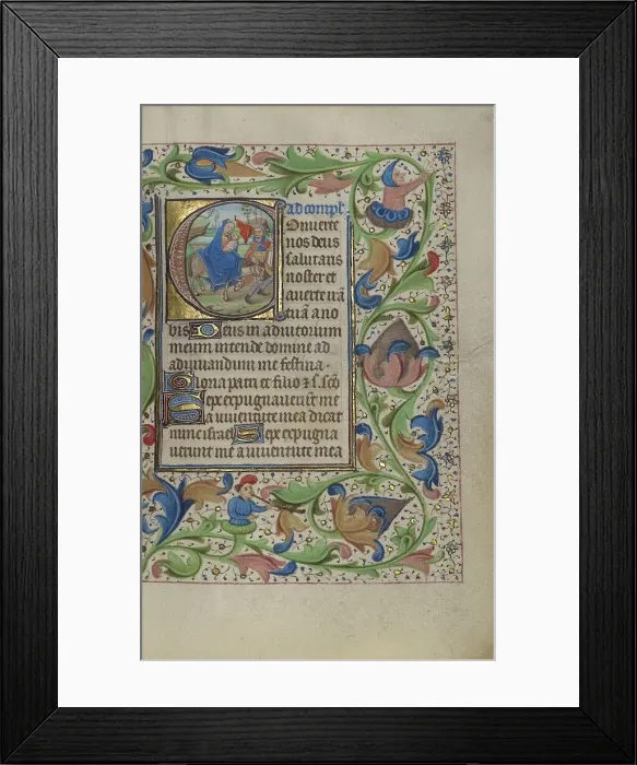 Framed Print : Initial C: The Flight into Egypt; Book of Hours, about 1450-1455. Creator: Master of the Lee Hours Framed Print : Initial C: The Flight into Egypt; Book of Hours, about 1450-1455. Creator: Master of the Lee Hours