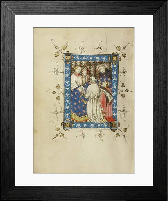 Framed Print : Mass for the Dead; Book of Hours, about 1405-1410. Creator: Masters of Dirc van Delf Framed Print : Mass for the Dead; Book of Hours, about 1405-1410. Creator: Masters of Dirc van Delf
