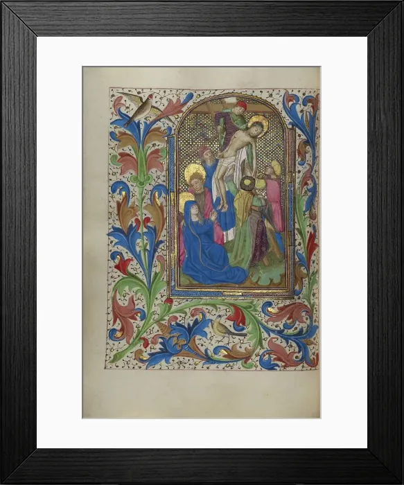 Framed Print : The Deposition; Book of Hours, about 1450-1455. Creator: Master of the Lee Hours Framed Print : The Deposition; Book of Hours, about 1450-1455. Creator: Master of the Lee Hours