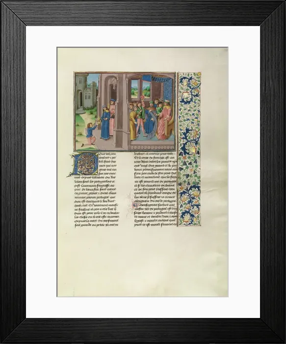 Framed Print : The Portuguese Embassy, c1380s; Chroniques (Book Three), about 1480-1483. Creator: Master of the Soane Josephus Framed Print : The Portuguese Embassy, c1380s; Chroniques (Book Three), about 1480-1483. Creator: Master of the Soane Josephus