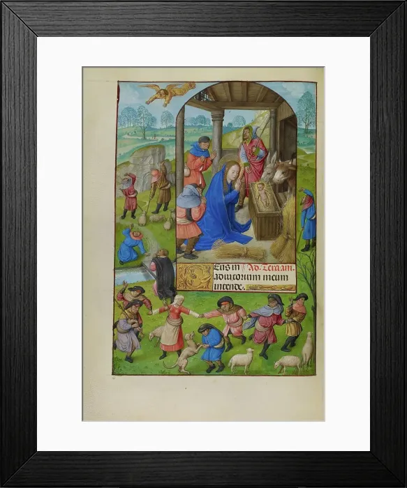 Framed Print : The Adoration of the Shepherds; Spinola Hours, about 1510-1520. Creator: Master of the Prayer Books of around 1500 Framed Print : The Adoration of the Shepherds; Spinola Hours, about 1510-1520. Creator: Master of the Prayer Books of around 1500