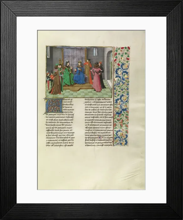 Framed Print : The King of Portugal and John of Gaunt Consulting, c1380s; Chroniques (Book Three), about 1480-1483. Creator: Master of the Getty Froissart