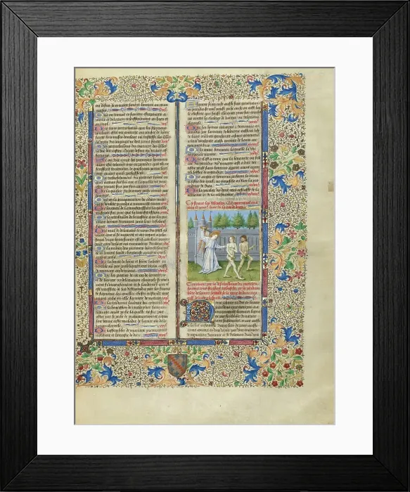 Framed Print : The Expulsion from Paradise; Cite de Dieu, about 1440-1450. Creator: Master of the Oxford Hours Framed Print : The Expulsion from Paradise; Cite de Dieu, about 1440-1450. Creator: Master of the Oxford Hours