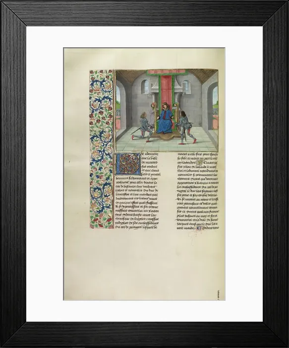 Framed Print : John of Gaunt Inviting Guests to his Daughter's Marriage to the King of Portugal, c1386, c1480-1483. Creator: Master of the Getty Froissart Framed Print : John of Gaunt Inviting Guests to his Daughter's Marriage to the King of Portugal, c1386, c1480-1483. Creator: Master of the Getty Froissart