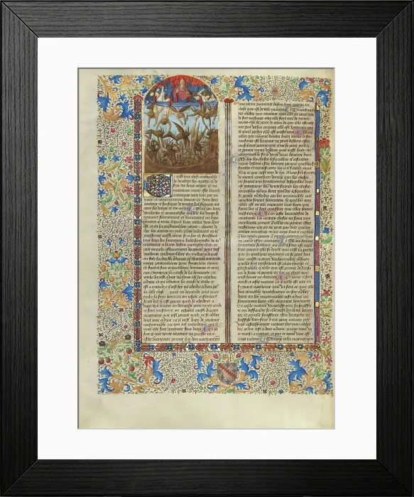 Framed Print : The Fall of the Rebel Angels; Cite de Dieu, about 1440-1450. Creator: Master of the Oxford Hours Framed Print : The Fall of the Rebel Angels; Cite de Dieu, about 1440-1450. Creator: Master of the Oxford Hours