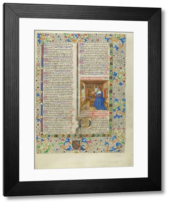 Framed Print : Varro in His Study; Cite de Dieu, about 1440-1450. Creator: Master of the Oxford Hours Framed Print : Varro in His Study; Cite de Dieu, about 1440-1450. Creator: Master of the Oxford Hours