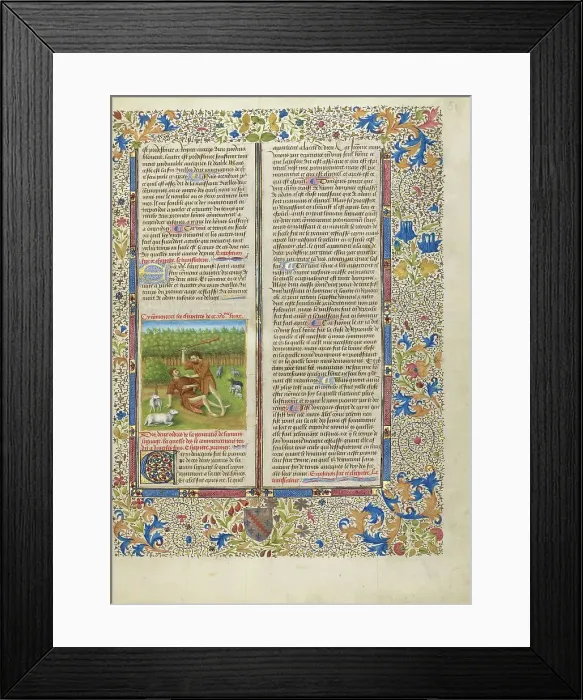 Framed Print : Cain Killing Abel; Cite de Dieu, about 1440-1450. Creator: Master of the Geneva Boccaccio Framed Print : Cain Killing Abel; Cite de Dieu, about 1440-1450. Creator: Master of the Geneva Boccaccio