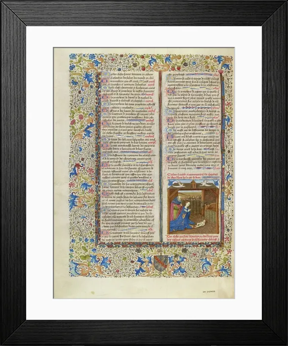 Framed Print : The Adoration of the Christ Child; Cite de Dieu, about 1440-1450. Creator: Master of the Oxford Hours Framed Print : The Adoration of the Christ Child; Cite de Dieu, about 1440-1450. Creator: Master of the Oxford Hours