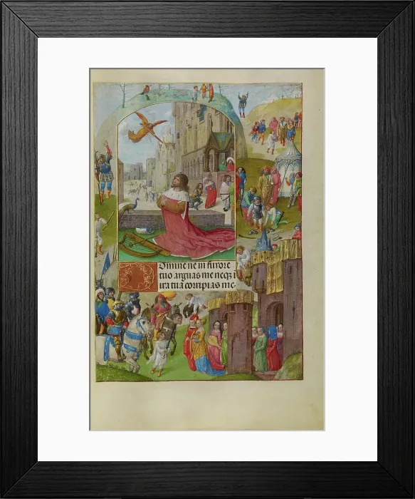 Framed Print : David in Prayer; Spinola Hours, about 1510-1520. Creator: Master of the Lubeck Bible Framed Print : David in Prayer; Spinola Hours, about 1510-1520. Creator: Master of the Lubeck Bible