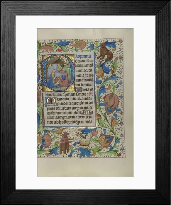Framed Print : Initial D: The Nativity; Book of Hours, about 1450-1455. Creator: Master of the Lee Hours Framed Print : Initial D: The Nativity; Book of Hours, about 1450-1455. Creator: Master of the Lee Hours
