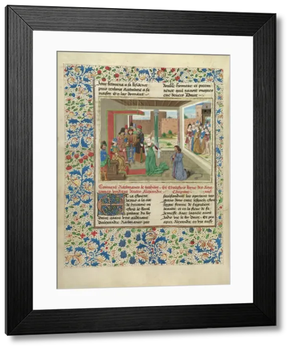 Framed Print : Bagoas / Bagoe Pleads on Behalf of Nabarzanes, about 1470-1475. Creator: Master of the Jardin de vertueuse consolation Framed Print : Bagoas / Bagoe Pleads on Behalf of Nabarzanes, about 1470-1475. Creator: Master of the Jardin de vertueuse consolation