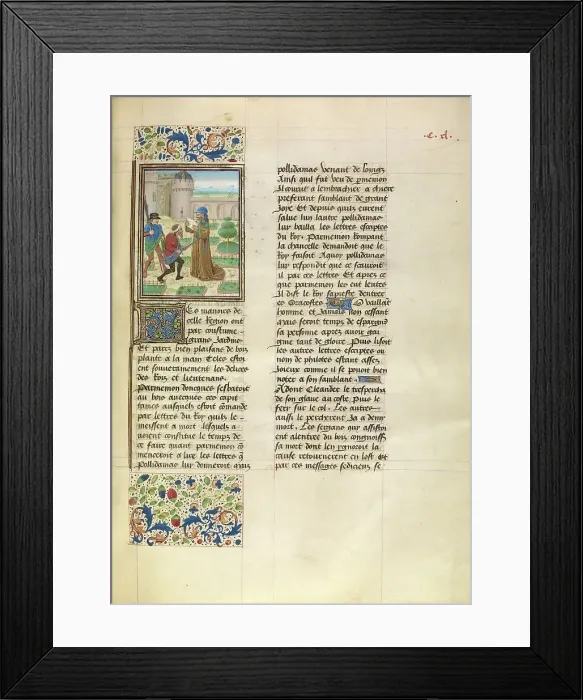 Framed Print : The Death of Parmenion; Livre des fais d'Alexandre le grant, about 1470-1475. Creator: Master of the Jardin de vertueuse consolation Framed Print : The Death of Parmenion; Livre des fais d'Alexandre le grant, about 1470-1475. Creator: Master of the Jardin de vertueuse consolation