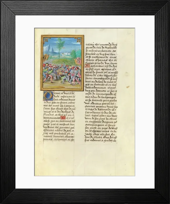 Framed Print : The Battle at Bazel; Livre des faits de Jacques de Lalaing, about 1530. Creator: Master of the Getty Lalaing Framed Print : The Battle at Bazel; Livre des faits de Jacques de Lalaing, about 1530. Creator: Master of the Getty Lalaing