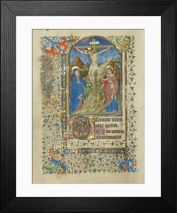 Framed Print : The Crucifixion; Book of Hours, about 1420-1430. Creator: Master of the Harvard Hannibal Framed Print : The Crucifixion; Book of Hours, about 1420-1430. Creator: Master of the Harvard Hannibal
